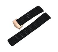 WTNZBAEM Bracelet de montre en silicone souple 22 mm 24 mm compatible avec TAG Heuer Grand Carrera Aquaracer, bracelets de montre for hommes, bracelets de montre en caoutchouc(Black-rose gold,22mm)