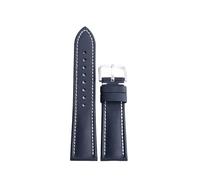 WTNZBAEM Bracelet de montre en toile Oxford 18 mm, 19 mm, 20 mm, 21 mm, 22 mm, étanche, bleu, noir, cuir de vache, for hommes et femmes(Blue-white line,20mm)