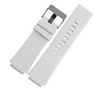 WTNZBAEM Bracelet de montre for homme compatible avec les bracelets Diesel DZ1089, DZ1123 et DZ1132, bracelet convexe remplacement, 30 x 22 mm, noir(White silver,28mm-18mm)