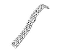 WTNZBAEM Bracelet de montre incurvé à six perles en acier inoxydable, compatible avec les montres Tudor, Tissot et Longines, argent, or rose noir(Silver,14mm)