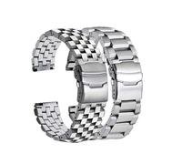 WTNZBAEM Bracelet de montre pliable en acier inoxydable 316L mat fin avec boucle solide (20, 22, 24 mm)(Five Baht-Silver,22mm)