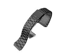 WTNZBAEM Bracelet de montre rétro carré en métal, compatible avec les modèles CASIO A159w-n1, A158WA/168, LA670, AE-1200/W-218H/F84, bracelet acier inoxydable 18 mm(Black 3)