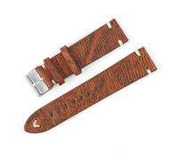 WTNZBAEM Bracelet de montre rétro en cuir 18 mm, 20 mm, 22 mm, 24 mm, boucle ardillon en acier inoxydable, remplacement de bracelet de montre(B-Orange,20mm)