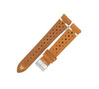 WTNZBAEM Bracelet de montre rétro en cuir Crazy Horse 17 mm, 18 mm, 19 mm, 21 mm, cuir poreux, respirant, coutures à la main, bracelet de rechange(Brown,20mm)