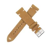 WTNZBAEM Bracelet de montre rétro en cuir de vache for homme, 18 mm, 20 mm, 22 mm, 24 mm, coutures faites à la main, ceintures de remplacement(Yellow brown-W line,20mm)