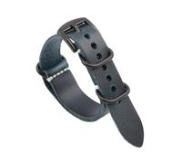 WTNZBAEM Bracelet de montre rétro en cuir de vachette Crazy Horse fait main, 20 mm, 22 mm, 24 mm, bleu, marron, vert(Dark blue-B buckle,20mm)