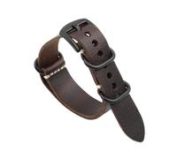 WTNZBAEM Bracelet de montre rétro en cuir de vachette Crazy Horse fait main, 20 mm, 22 mm, 24 mm, bleu, marron, vert(Dark brown-B buckle,20mm)
