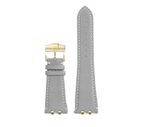 WTNZBAEM Bracelet de montre Tudor Royal Series M28600/M28603, 41 mm, en cuir, avec chaîne à maillons en acier.(Gray white-gold A)