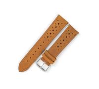 WTNZBAEM Bracelet de montre vintage en cuir Crazy Horse, 18 mm, 19 mm, 20 mm, 21 mm, 22 mm, 24 mm, étanche, poreux et respirant(Brown-Brown Line,18mm)