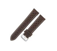 WTNZBAEM Bracelet de montre vintage en cuir Crazy Horse, 18 mm, 19 mm, 20 mm, 21 mm, 22 mm, 24 mm, étanche, poreux et respirant(Coffee-White Line,22mm)