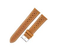 WTNZBAEM Bracelet de montre vintage en cuir Crazy Horse, 18 mm, 19 mm, 20 mm, 21 mm, 22 mm, 24 mm, étanche, poreux et respirant(Brown-White Line,20mm)