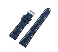 WTNZBAEM Bracelet de montre vintage en cuir de vachette fait main, première couche, 18, 19, 20, 21, 22 mm, for hommes et femmes, respirant(Blue,20mm)