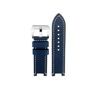 WTNZBAEM Bracelet de montre vintage en cuir vachette compatible avec les montres G-Shock Casio GST-B100/S130/S110/S120/W130L/W100/210/W300 for homme(Blue silver)