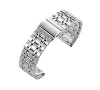 WTNZBAEM Bracelet en acier inoxydable avec boucles déployantes, compatible les bracelets de montre Seiko et Omega, for femmes hommes(Silver-22mm)