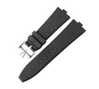 WTNZBAEM Bracelet en caoutchouc fluoré compatible avec les bracelets de montre Cross Sea 450 (4500V, 5500V, 7900V) à démontage rapide(Black silver clasp)