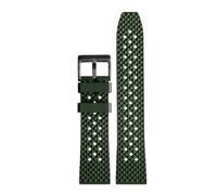 WTNZBAEM Bracelet en caoutchouc fluoré compatible avec les bracelets T-issot Starfish Precision R-olex Water Ghost. Retrait rapide, noir et vert, 20 mm et 22 mm.(Green black button,20mm)