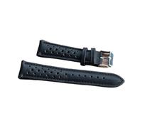 WTNZBAEM Bracelet en cuir compatible avec les bracelets de montre 18 mm, 20 mm, 22 mm, 24 mm, fait main, creux, respirant, poreux, noir(Black Line,20mm)