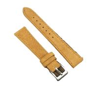 WTNZBAEM Bracelet en cuir suédé 18 mm, 20 mm, 22 mm, bracelet vintage, coutures faites à la main, boucle à dégagement rapide, compatible avec les bracelets de montre Seiko(TAN,20mm)