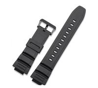 WTNZBAEM Bracelet en résine 16 mm compatible avec Casio MCW-100H/110H/W-S220/HDD-S100 WV-200/AE-2000/2100 5434, accessoires de montre-bracelet for homme, bracelet silicone
