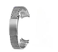 WTNZBAEM Bracelet fin 18 mm, 19 mm, 20 mm, argent, or, extrémité incurvée, compatible avec les bracelets Omega Seamaster Speedmaster DeVille en acier inoxydable(Silver,20mm)