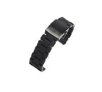 WTNZBAEM Bracelets de montre respirants en acier avec revêtement silicone, compatibles Diesel RED MAGIC Black Warrior Aerospace Friday, bracelets Panerai 24, 26 et 28 mm(Black,24mm)