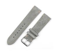 WTNZBAEM Bracelets de montre vintage en cuir suédé bleu, bracelet de rechange compatible avec les accessoires de montre 18 mm, 20 mm, 22 mm, 24 mm(Gray with Line,18mm)
