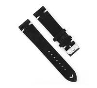 WTNZBAEM Bracelets de montre vintage en cuir suédé bleu, bracelet de rechange compatible avec les accessoires de montre 18 mm, 20 mm, 22 mm, 24 mm(Black-White Line,18mm)