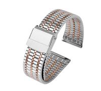 WTNZBAEM Chaîne de montre universelle en acier inoxydable, compatible avec les bracelets fin Casio Amani Fossil Citizen, étanches(Silver to rosegold,18mm)