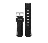 WTNZBAEM Compatible avec Casio G-SHOCK GW-M5610 DW5600 DW5700 DW6900 GA110 GA100 Bracelet de montre en nylon cuir de vachette Petit bracelet carré Bouche convexe 16 mm(Black silver)