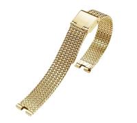 WTNZBAEM Compatible avec le bracelet à encoche for femme Gu-Cci YA1414/1415, en métal Gucci GC, de montre acier inoxydable, chaîne, accessoires(G03 Gold,14mm-5mm)