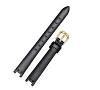 WTNZBAEM Compatible avec les bracelets de montre Anne Klein Notch AK AK1950/9442/9918/9168, élégants, petits cadrans rétro, bracelet en cuir véritable de 12 mm(Black-gold)