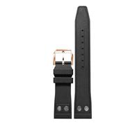 WTNZBAEM Compatible avec les bracelets de montre IWC Big Pilot Portofino, rivets, en caoutchouc fluoré, boucle en métal, 20 mm, 21 mm, 22 mm(Black pin RG,21mm)