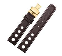 WTNZBAEM Compatible avec les bracelets de montre Tissot 1853 Sports Racing Series PRS516 T91 en cuir de vache 20 mm, compatible avec les bracelets de montre Chopin(Brown white gold)