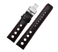 WTNZBAEM Compatible avec les bracelets de montre Tissot 1853 Sports Racing Series PRS516 T91 en cuir de vache 20 mm, compatible avec les bracelets de montre Chopin(Black red silver)