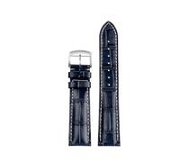 WTNZBAEM Compatible avec les montres Longines en cuir véritable L2 L3 L4 L2.628/L2.673 Bracelet de montre artisanal en cuir de vachette avec boucle papillon 19 20 21 mm(Blue-silver pin,20mm)
