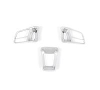 WTNZBAEM Compatible avec Macan 2014-2020 Panamera Cayenne 718 911 918 Décoration intérieure de Voiture Couvercle de Bouton de Volant Garniture Cadre Accessoires(Silver)