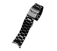 WTNZBAEM Compatible avec Seiko Casio Longines Bracelet de montre en acier inoxydable à extrémité incurvée for homme Bracelet de montre en métal Chaîne de montre(A Black,24mm)