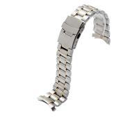 WTNZBAEM Compatible avec Seiko Casio Longines Bracelet de montre en acier inoxydable à extrémité incurvée for homme Bracelet de montre en métal Chaîne de montre(A Silver golden,18mm)