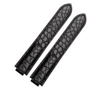WTNZBAEM Crocodile Leather Watch Strap Compatible With Cartier Blue Balloon WSBB0025 W69012Z4 18-11mm 20-12mm 22-14mm Convex Watchband Men Women(Black-No buckle,16-8mm)