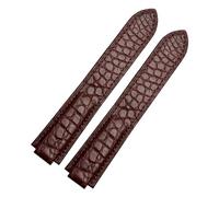 WTNZBAEM Crocodile Leather Watch Strap Compatible With Cartier Blue Balloon WSBB0025 W69012Z4 18-11mm 20-12mm 22-14mm Convex Watchband Men Women(Brown-No buckle,22-14-mm)