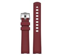 WTNZBAEM Curved End Rubber Strap Compatible With Omega X Swatch Moonswatch Compatible With Seamaster 300 Sport Waterproof Men Tpu Replace Bracelet Watch Band 20m(Dark Red)