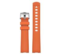 WTNZBAEM Curved End Rubber Strap Compatible With Omega X Swatch Moonswatch Compatible With Seamaster 300 Sport Waterproof Men Tpu Replace Bracelet Watch Band 20m(Orange)