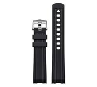 WTNZBAEM Curved End Rubber Strap Compatible With Omega X Swatch Moonswatch Compatible With Seamaster 300 Sport Waterproof Men Tpu Replace Bracelet Watch Band 20m(Black)
