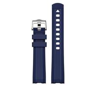 WTNZBAEM Curved End Rubber Strap Compatible With Omega X Swatch Moonswatch Compatible With Seamaster 300 Sport Waterproof Men Tpu Replace Bracelet Watch Band 20m(Blue)