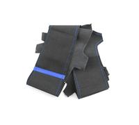 WTNZBAEM Housse de Volant de Voiture Cousue à la Main, Garniture en Cuir suédé, Compatible avec Benz W177 V177 W247 W205 C118 C257 W213 EQA H243(Blue Line-Blue)