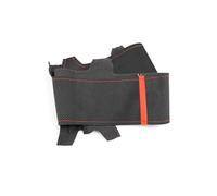 WTNZBAEM Housse de Volant intérieure en Cuir suédé à 4 Branches, Compatible avec Audi A3 8P Sportback A4 B8 A5 8T A6 C6 A8 D3 Q5 8R Q7 4L, sans Bouton(Red Line-Red Strip)