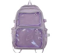 WTongBao Femmes et adolescents exposent de magnifiques sacs à dos décontractés et robustes à travers des fenêtres transparentes(Violet)