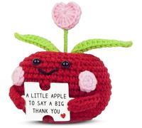 WTOPP Cadeau de remerciement fait à la main en forme de pomme au crochet « A Little Apple To Say A Big Thank You », cadeau de retraite pour femmes, hommes, amis, enseignants, infirmiers, travailleurs