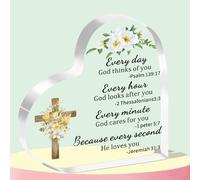 WTOPP Plaques chrétiennes en acrylique avec verset de la Bible et prière - Cadeaux religieux pour femmes, hommes, amis et enseignants - Jérémie 31:3