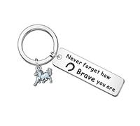 WTOPP Porte-clés en forme de cheval avec inscription « Never Forget How Brave You are » - Cadeau pour les amoureux des chevaux - Cadeau inspirant pour femme - Cadeau d'anniversaire pour amis, acier